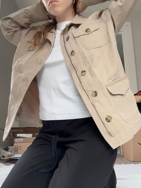 Women's Tan and Cream Jacket